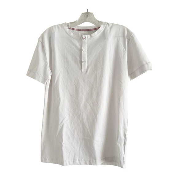 ZINO VIZO (NWT) Men’s White Soft 3 Cotton Blend 3 Button T-Shirt-SMALL - Picture 1 of 8